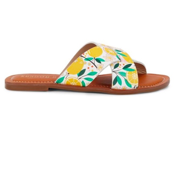 Jack Rogers Lemon Leather Crossover Sandals - size 7.5 - Picture 5 of 9